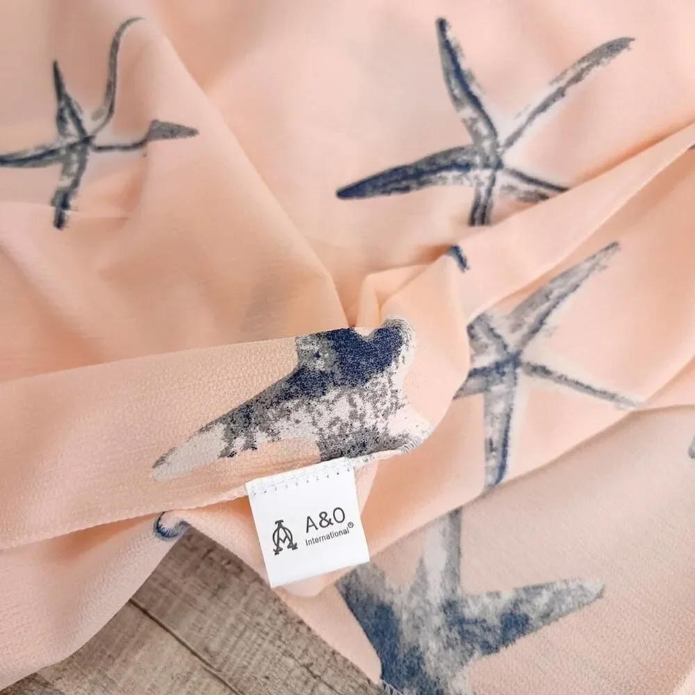 A&O Sleeveless Starfish Peach Cardigan Vest